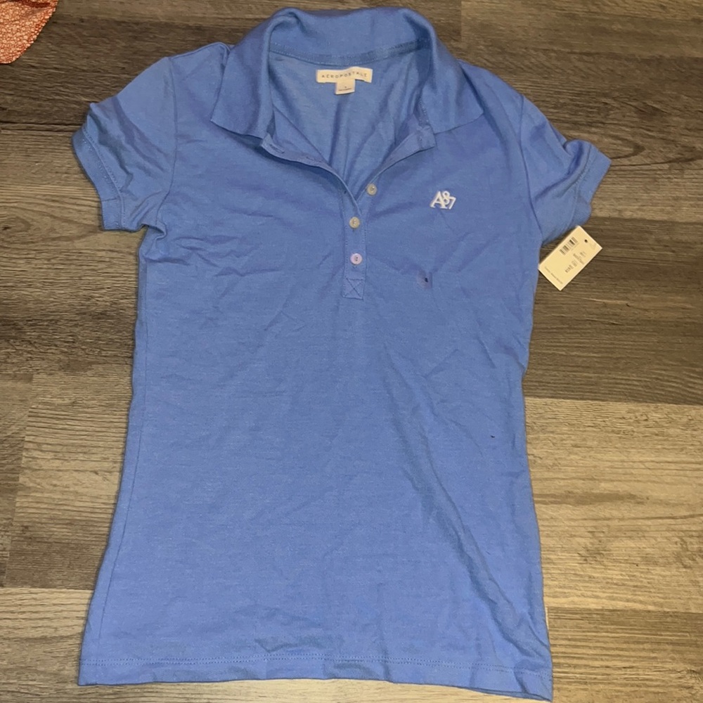 Aeropostale Blue Button Down With Tags on Still